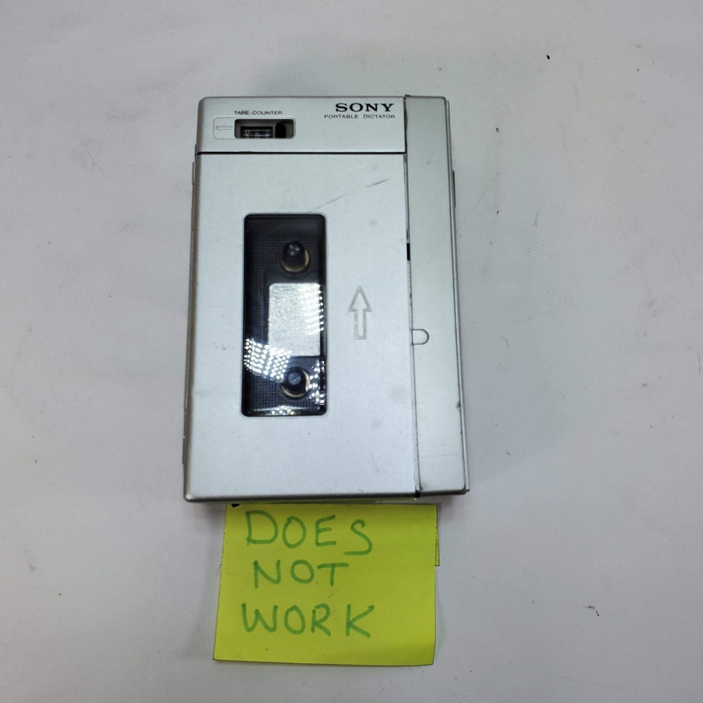 Sony BM-12 Secutive Portable Dictator Cassette Recorder Silver Japan For Parts